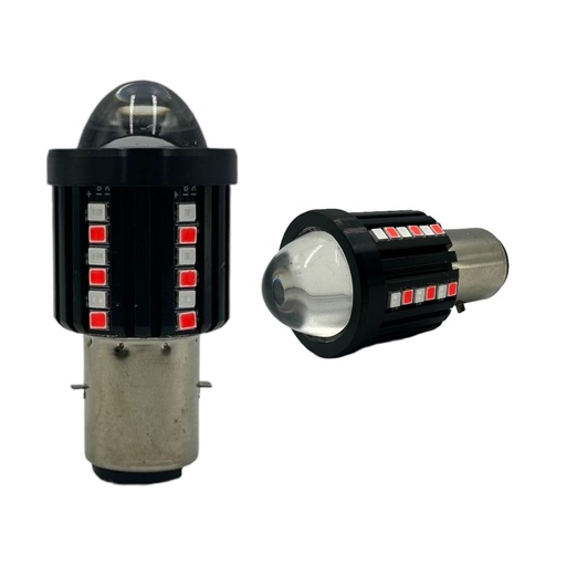 [RS-FDEL-5041Y-W-R-BU] Foco entrada BA20 luz blanca y amarilla con laterales en rojo y azul pieza