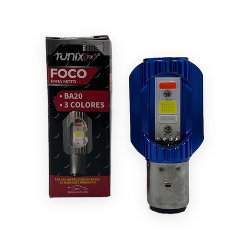 Foco entrada BA20 tricolor con carcaza de color