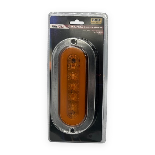 Plafón ovalado ámbar con 5 LED y contorno de gel 