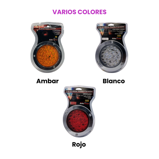 Plafón redondo con 24 LED y borde cromado 
