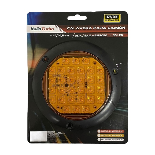 Plafón de 4" ultra slim de 30 LED con estrobo contorno negro