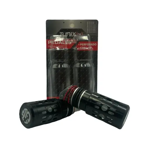 Pedal para moto de aluminio perforado con función RGB