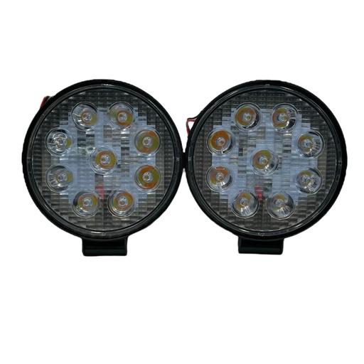 [FA-LHR9CY] Faro de 9 LED redondo bicolor estrobo y fijo