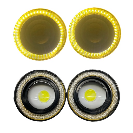 Faro LED redondo con ojo de ángel (rojo y ámbar)