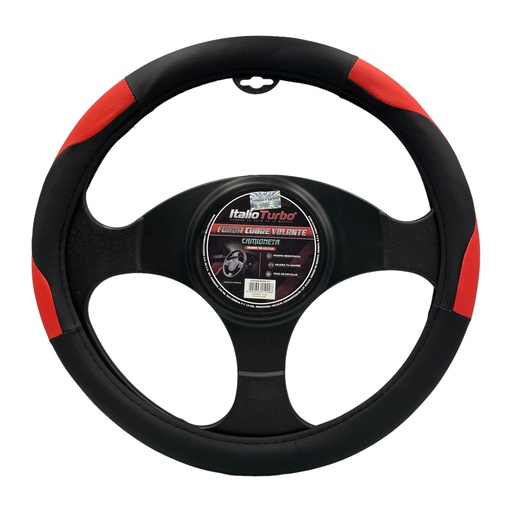 [FVO206LBKRD-TFI] Funda cubrevolante de vinipiel roja para camioneta