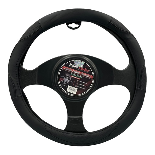 [FVO202LBK-TFI] Funda cubrevolante de vinipiel negra para camioneta