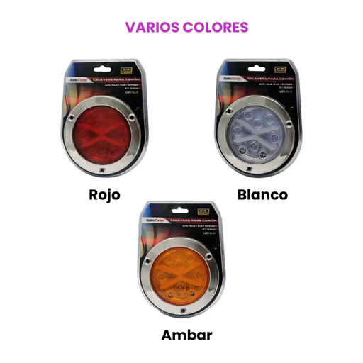 Plafón redondo con 8 LED y X en GLO de 4" 