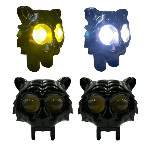 [FALM96-SAI] Faro LED tipo tigre y lupa bicolor con funciones (12/80V)