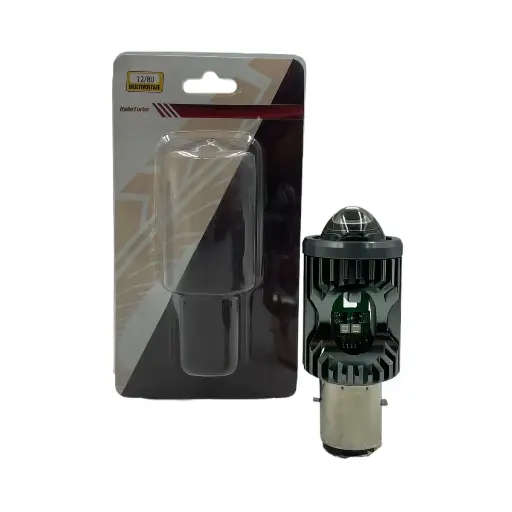 [FOLBA3-SAI] Foco LED con lupa para motocicleta de media vuelta con funciones bicolor, azul y roja