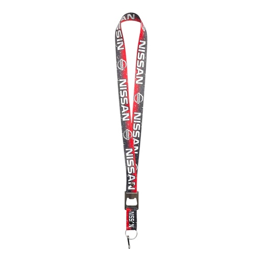 [LNY-NISSANN] Lanyard con destapador Nissan rojo con negro