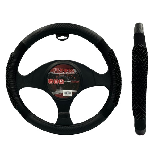 [FVO409BK-TFI] Funda cubrevolante de vinipiel con agarre de goma negro