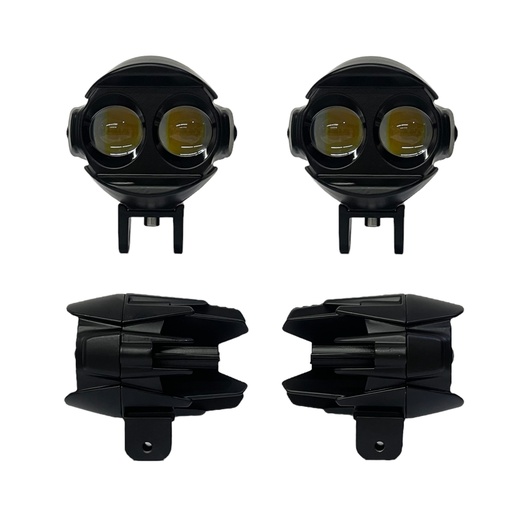 [RS-LED-13117Y-W] Faro auxiliar con dos lupas LED y mini vicera bicolor