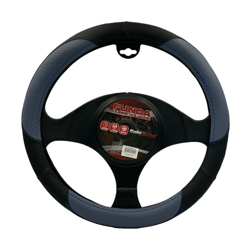 [FVO220BKBL-TFI] Funda cubrevolante de vinipiel negra con azul