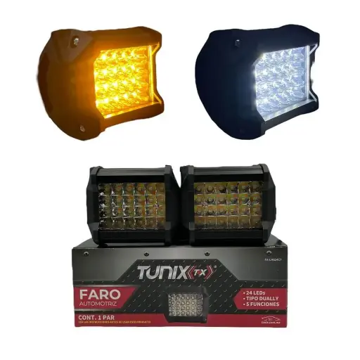 [FA-LH624CY] Faro bicolor tipo dually de 24 LED con funciones (par)