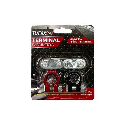 [TERM-4008NR] Terminal de batería con aislante negro y rojo