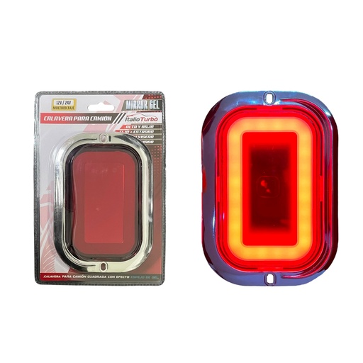 Plafon cuadrado con visera con gel y base cromada 