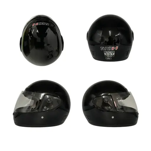 Casco para motocicleta negro 