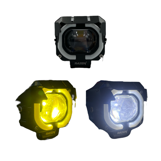 Faro auxiliar cuadrado con lupa y arillo 