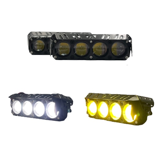 [FALM94-SAI] Faro LED para motocicleta con 4 lupas bicolor 12/80V (par)