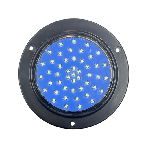 Plafon redondo de 4" con base negra de 48 LED con funciones 12/24V