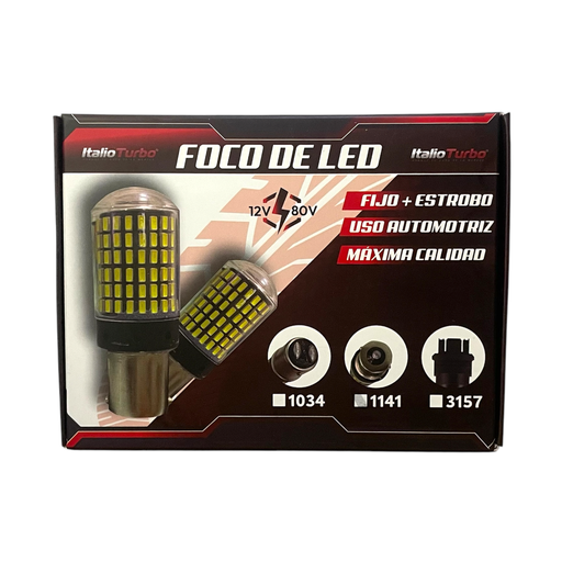 Foco multivoltaje de dos polos patas disparejas con 144 LED (1034)