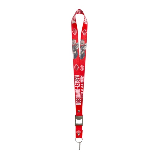 [LNY-HARLEY1] Lanyard con destapador Harley Davidson rojo