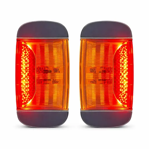 [PLA6741CYR-SAI] Plafon ámbar con borde cromado y luz direccional de color rojo