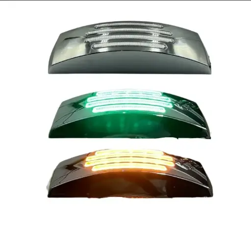 [PLA6753YG-SAI] Direccional cromada lateral para camión cuadrado amarillo/verde