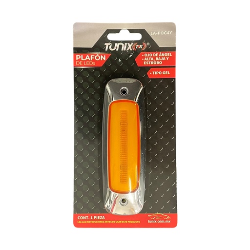 Plafón ovalado con 4 LED ojos de angel, tipo gel y funciones (ámbar y rojo)