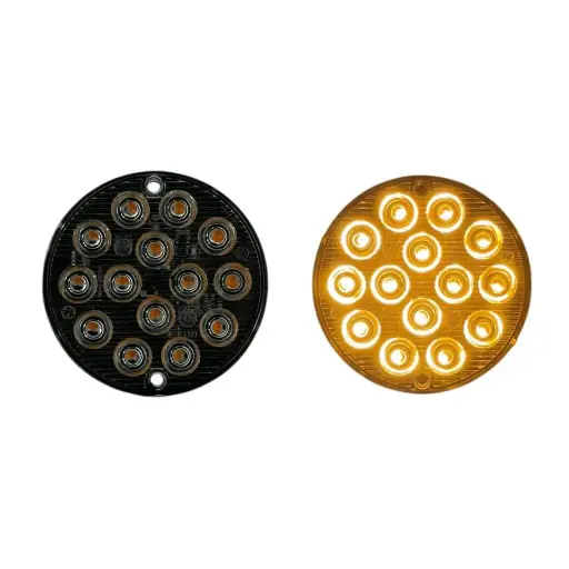 [COD14LED/YELLOW] Estrobo redondo LED universal con 14 LED ámbar