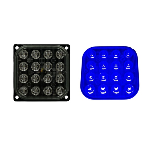 [COD16LED/BLUE] Estrobo cuadrado azul de 16 LED universal