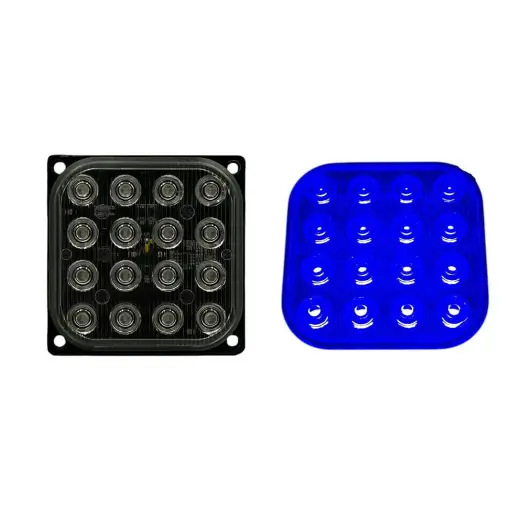 [COD16LED/BLUE] Estrobo cuadrado azul de 16 LED universal