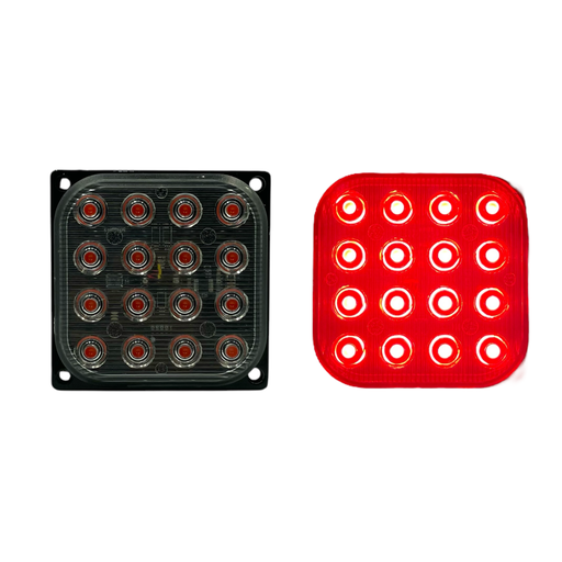 [COD16LED/RED] Estrobo cuadrado rojo de 16 LED universal