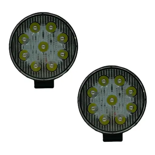 [27W/ROUND/STR/CL] Faro redondo luz blanca función fijo y estrobo (12/24V)