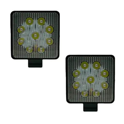 [27W/SQUARE/STR/WH] Faro cuadrado luz blanca función fijo y estrobo (12/24V)