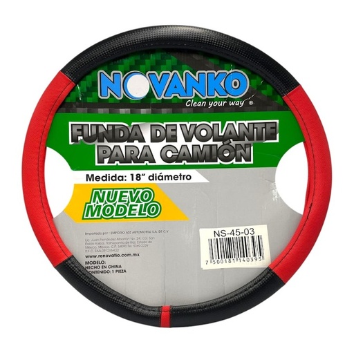 [NS-45-03/BLACK RED] Funda cubrevolante para camion negro/rojo 18"
