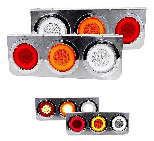 [SET/6782] Par de exhibidores en base de acero con ceja (Incluye 3 plafones redondos con GLO de 4" c/u) 