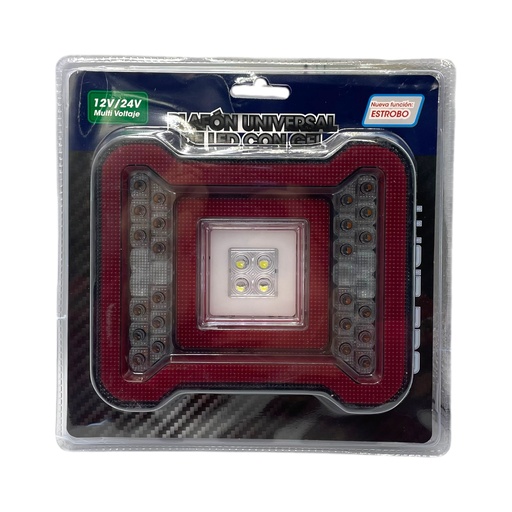 [MULT/6178/SMK] Plafón de 28 LED tipo JEEP ahumado con arillo de GEL