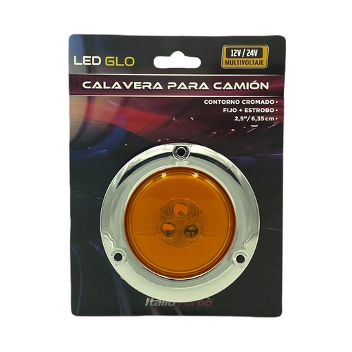 [PLA6670Y-SAI] Plafón de 2.5" ámbar contorno cromado