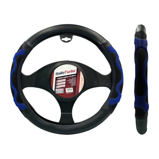 [FVO413BKBL-TFI] Funda cubrevolante negro con azul tipo vinipiel