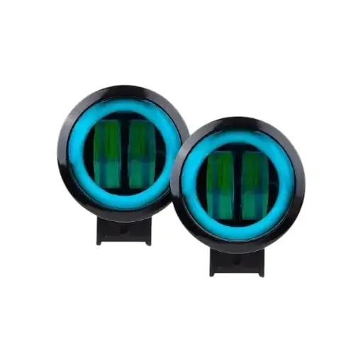 [FL127/BLUE/RING/STR] Faro LED redondo blanco de 20W con arillo azul