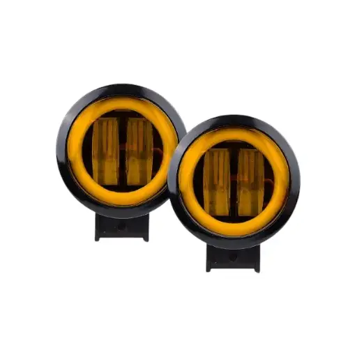 [FL127/YELLO/RING/STR] Faro LED redondo blanco de 20W con arillo ámbar