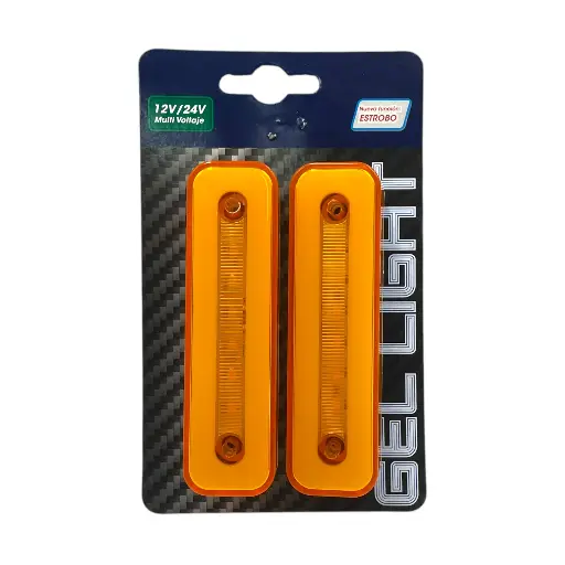 [MULT/6528/GEL/AM] Plafón lateral ámbar de 6 LED con GLO