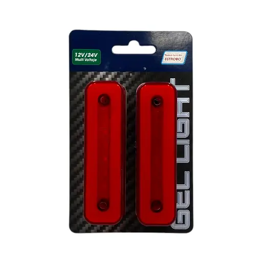 [MULT/6528/GEL/RD] Plafón lateral rojo de 6 LED 