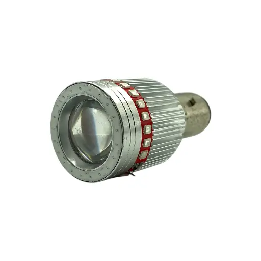 [FOCO102/2CLAW/S] Foco para moto luz blanca con arillo LED carcasa plata