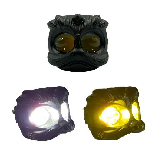 [RS-LED-13118Y-W] Faro auxiliar LED tipo cabeza de león bicolor (amarillo/blanco)