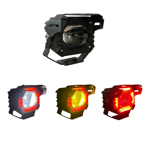 [DJ712ULTRARED] Faro LED Raptor bicolor (blanco/ámbar) con cuartos y arillo rojos
