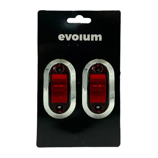 [TR-112 ROJO] Plafón rojo con glo y contorno cromado 