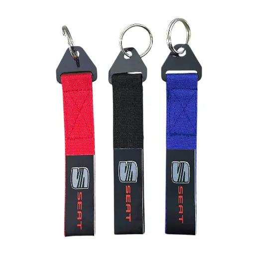 Llavero de tirón Seat (azul, gris, negro y rojo)