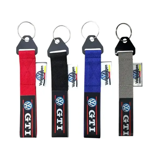 Llavero de tirón GTI (azul, negro y rojo)